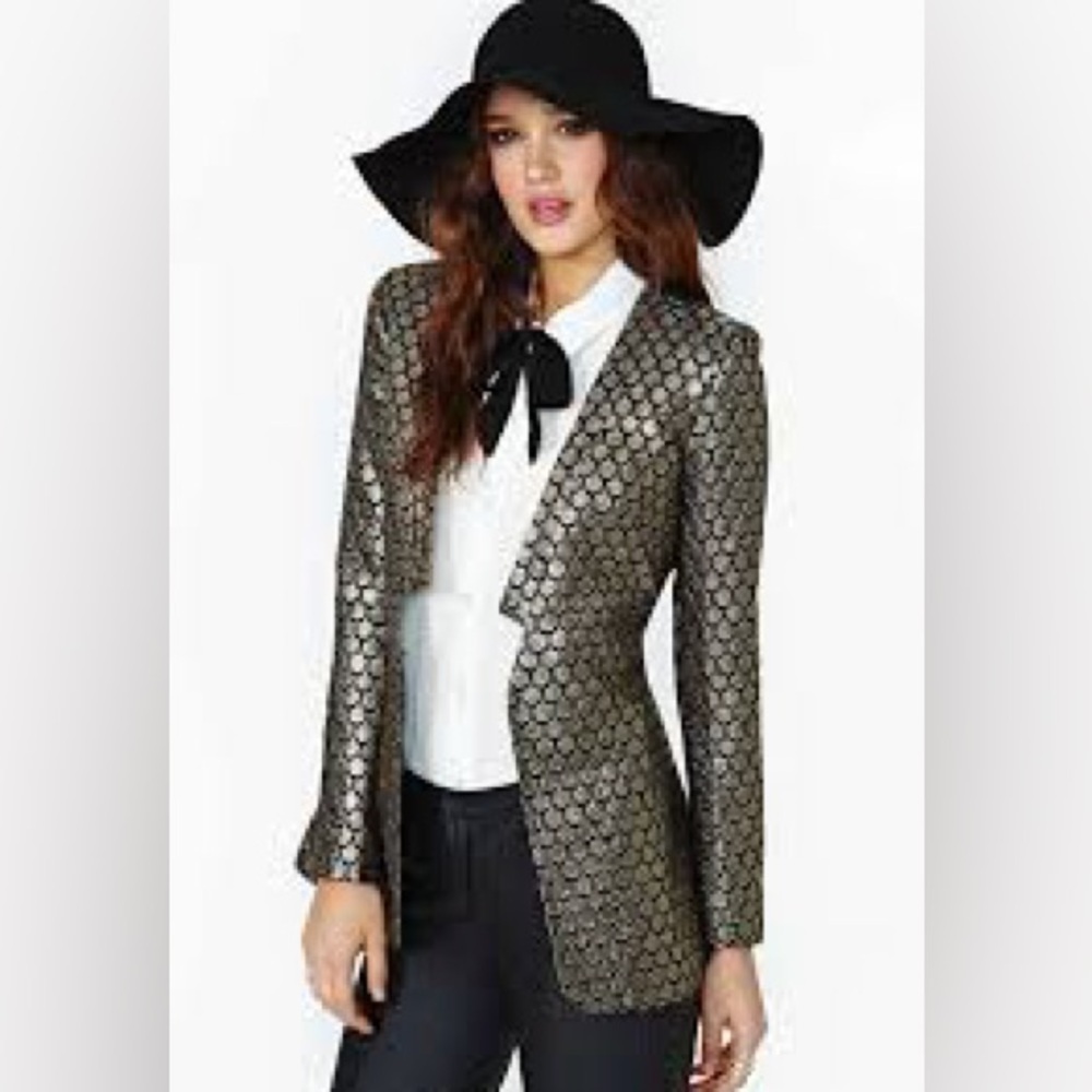 Ark & Co Black and Gold Patterned Blazer. Small. Great for holiday!